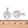 Circle 925 Sterling Silver Micro Pave Clear Cubic Zirconia Pendants STER-T008-84P-3