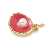 Shell Brass Charms KK-D426-17E-G-2