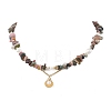 Natural Multicolor Tourmaline Chips Beads Necklaces & Bracelets Sets for Women SJEW-JS01372-02-4
