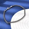 304 Stainless Steel Curb Chian Bracelets for Women Men BJEW-K240-12B-AS-2