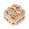 Brass Micro Pave Cubic Zirconia Beads KK-K297-31G-03-2