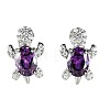 Tortoise Zinc Alloy Cubic Zirconia Stud Earrings WG8EE25-04-2