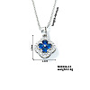 Chic Colorful Clover Pendant Necklace with Sparkling Diamonds YY8832-13-1