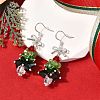 Tibetan Style Alloy Glass Earrings EJEW-JE06612-1