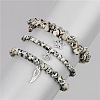 3Pcs Alloy & Natural Dalmatian JasperBeads Charm Bracelets DY7954-11-1
