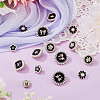 15Pcs 5 Styles 1-Hole Alloy Enamel Shank Buttons BUTT-TA0001-47B-6