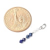 Faceted Round Natural Quartz Crystal & Lapis Lazuli & Kyanite Beaded Pendants PALLOY-JF03529-02-4