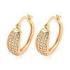 Brass Micro Pave Clear Cubic Zirconia Hoop Earrings EJEW-A107-05C-KCG-1