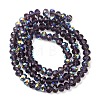 Electroplate Transparent Glass Beads Strands EGLA-A046-01B-11-3