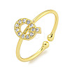 Rack Plating Brass Open Cuff Rings for Women RJEW-F162-02G-Q-1