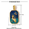 304 Stainless Steel Enamel Pendants STAS-OY008-04G-2