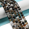 Natural Black Agate Beads Strands X-G-L555-04-6mm-7