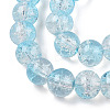 Transparent Crackle Baking Painted Glass Beads Strands DGLA-T003-01C-06-3