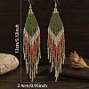 Bohemian Style Gradient Glass Beads Tassel Earrings QE2744-4