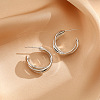 Non-Tarnish Stainless Steel Twists Hoop Earrings KE6897-2-1