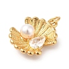 Rack Plating Brass Glass Imitation Pearl Pendants KK-B092-01G-2