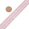 Frosted Natural Rose Quartz Bead Strands G-PH0028-8mm-17-3