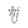 Brass Micro Pave Clear Cubic Zirconia Clip on Nose Rings WG884CD-02-3