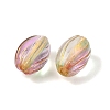 Baking Paint and Golden Metal Enlaced Glass Beads GL-CBA1477-08B-2