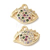 Brass Micro Pave Clear Cubic Zirconia Pendants KK-Q031-47G-02-1