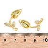 Rack Plating Brass Micro Pave Clear Cubic Zirconia Flower Connertor Charms KK-Z043-03J-3
