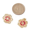 Flower Glass Seed Bead Stud Earrings EJEW-MZ00668-01-3