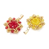 Pearl Luster Plated Glass Pendants PALLOY-MZ01312-2