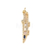 Brass Micro Pave Cubic Zirconia Pendants KK-E111-39G-02-1