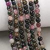 Natural Tourmaline Beads Strands G-R446-6mm-03-7