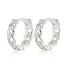 Anti-Tarnish Rhodium Plated 925 Sterling Silver Hoop Earrings CD8320-2-1