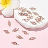 SHEGRACE Brass Pave Cubic Zirconia Oval Connector Charms XGRQ2O133-439B-G-4