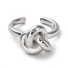 Rack Plating Brass Knot Open Cuff Rings for Women RJEW-Q777-06P-2