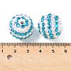 Striped Resin Rhinestone Beads OACR-A037-01D-3