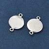 Flat Round Brass Connector Cabochon Settings KK-K414-13E-S-2