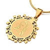 Virgin Mary Pendant Necklaces NJEW-S422-02G-1