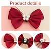   2 Pairs 2 Colors Cloth Bowknot Bridal Shoe Decoration with Plastic Imitation Pearl AJEW-PH0018-04-4