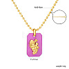 304 Stainless Steel Rectangle with Fruit Pendant Ball Chain Necklaces WGDAD40-01-2