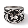 Viking 304 Stainless Steel Odin Raven Finger Rings RJEW-U005-11AS-2