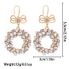 Christmas Alloy & Rhinestone & Plastic Pearl Stud Dangle Earrings FS-WG10992-21-1