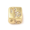 Brass Micro Pave Clear Cubic Zirconia European Beads LS-KK-K368-01G-10-1