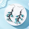 316 Surgical Stainless Steel Glass Seed Beads Chip Dangle Earrings EJEW-TA00774-02-1