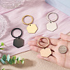 4Pcs 4 Styles Stainless Steel Keychains KEYC-TA0004-81B-5