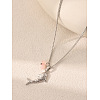 Ocean Style 304 Stainless Steel Shark with Natural Gemstone Chip Pendant Necklaces for Women FS-WGDF2F1-04-1