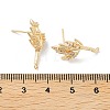 Brass Micro Pave Cubic Zirconia Stud Earring Findings KK-E107-11G-3