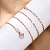 Brass Oval Link Chain Necklaces for Women NJEW-D302-10RG-5