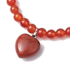 2pcs 2 Styles 6mm Round & Chip Natural Red Agate Beaded Stretch Bracelet Sets BJEW-TA00517-01-5