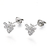 Brass Micro Pave Clear Cubic Zirconia Stud Earrings EJEW-T046-29P-NF-1