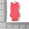 Opaque Resin Cat Pendants RESI-S399-07E-3