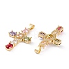 Brass Micro Pave Cubic Zirconia Pendants ZIRC-M116-04G-2