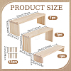 3Pcs 3 Sizes Rectangle Wooden Jewelry Organizer Display Riser Stands ODIS-WH0099-244A-2